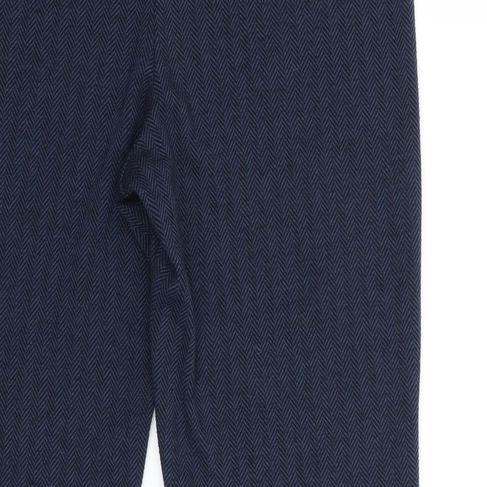 Marks & Spencer Womens Blue Geometric Trousers Size 12 L26 in