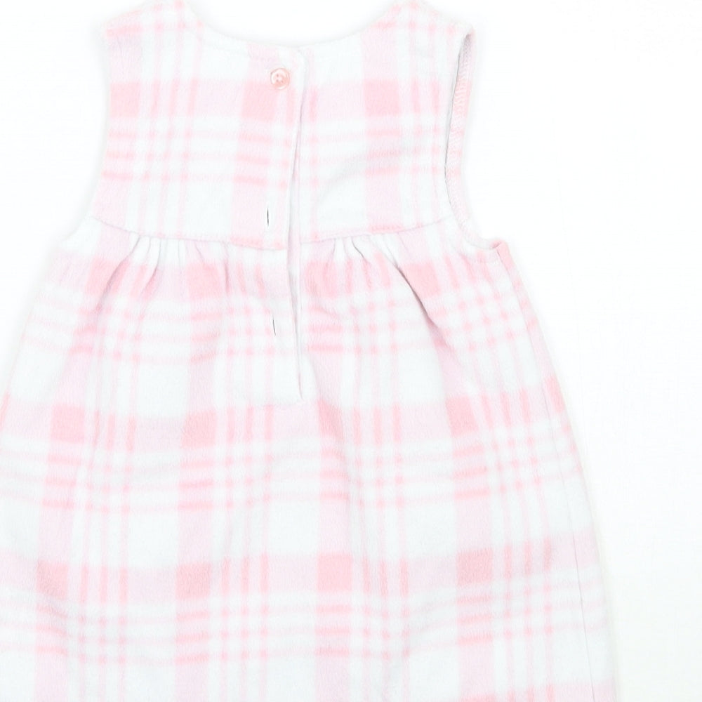 George Girls Pink Check A-Line Size 6-9 Months