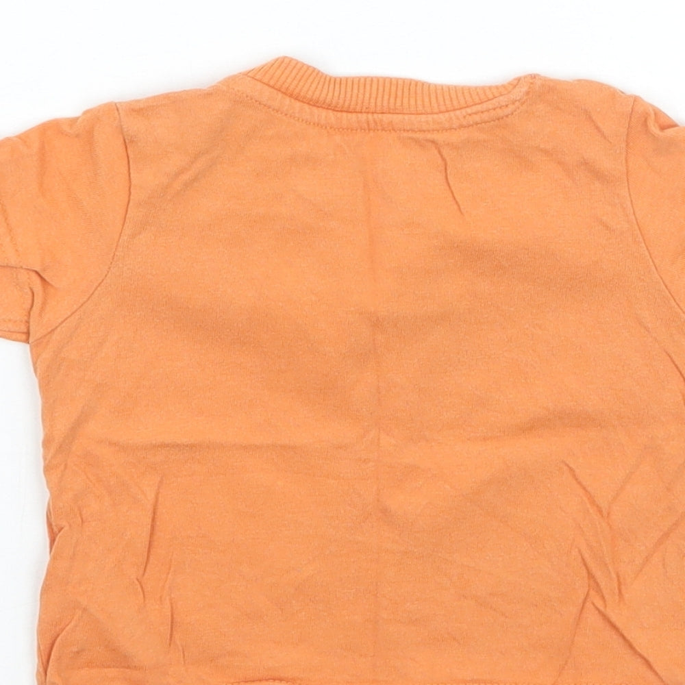 Nutmeg Baby Orange Animal Print Basic T-Shirt Size 3-6 Months