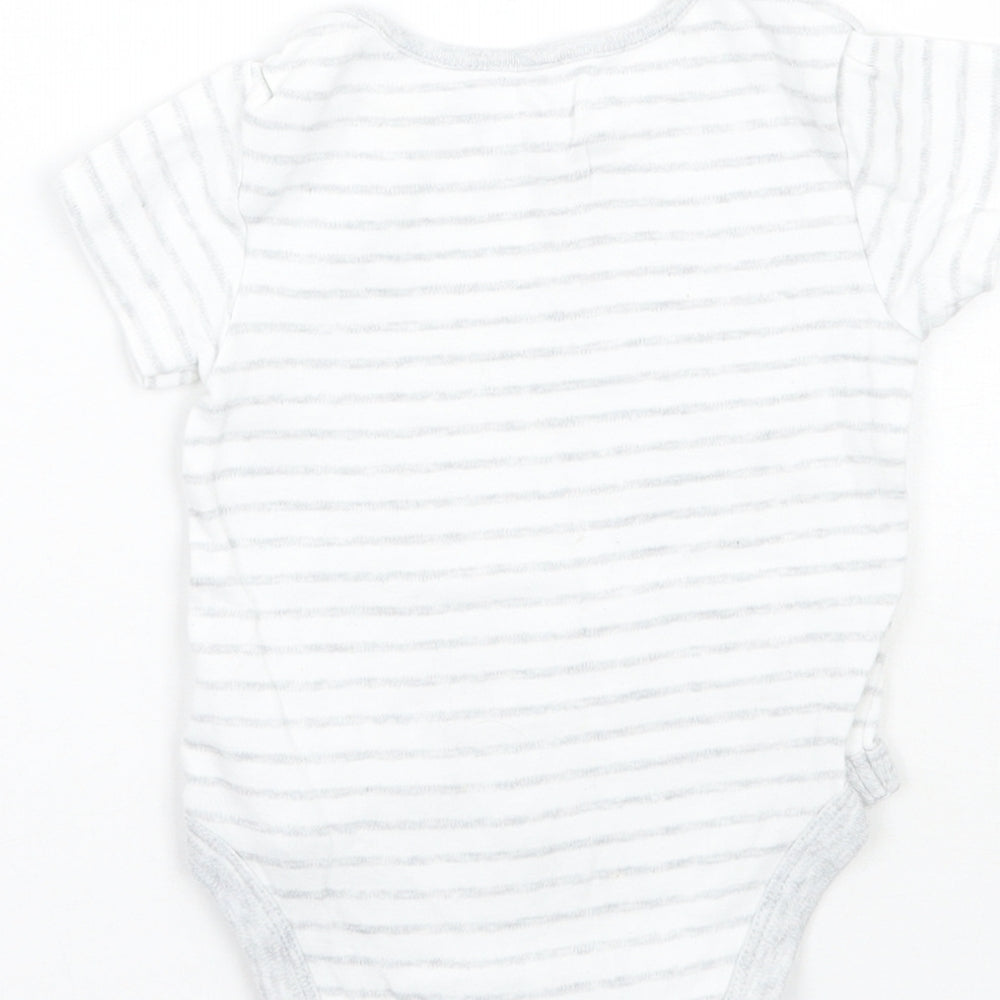 Mothercare Baby Grey Striped Babygrow One-Piece Size 6-9 Months