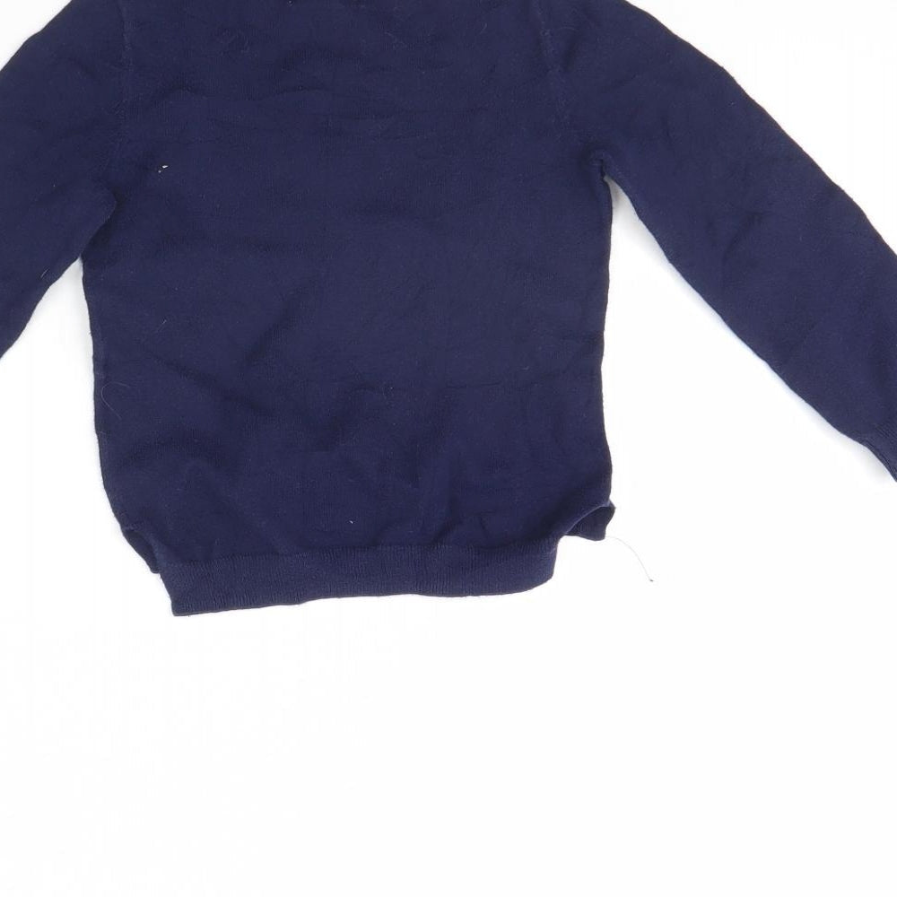 H&M Girls Blue Pullover Jumper Size 2 Years - star