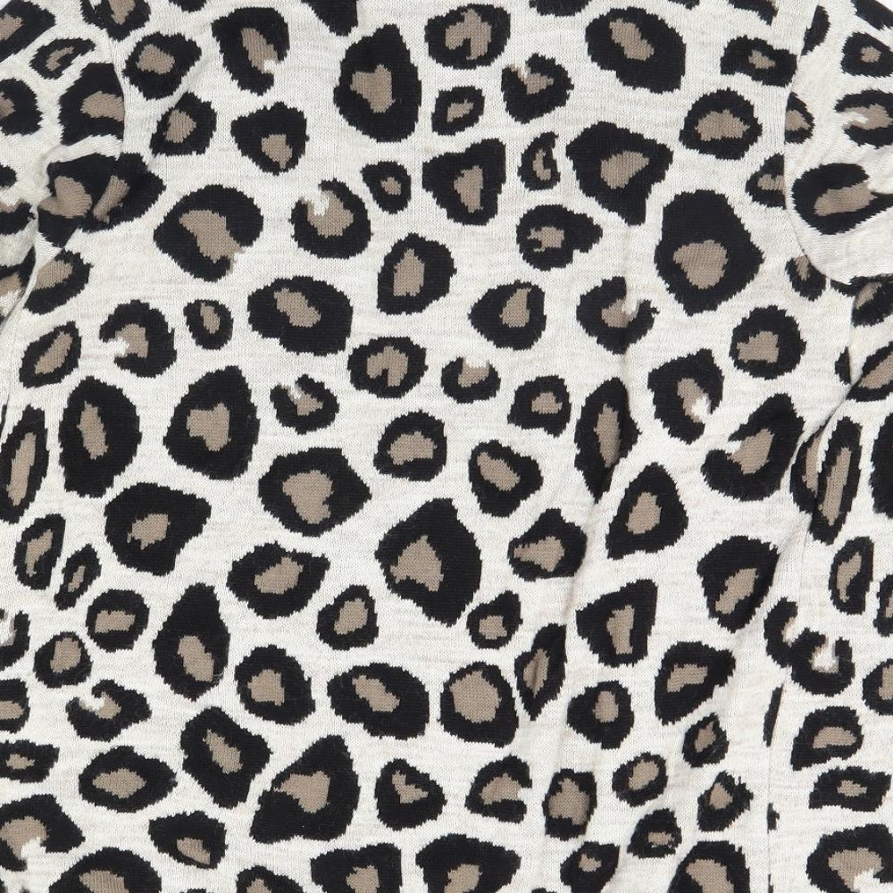 Pura Moda Womens Brown Animal Print Jacket Size M