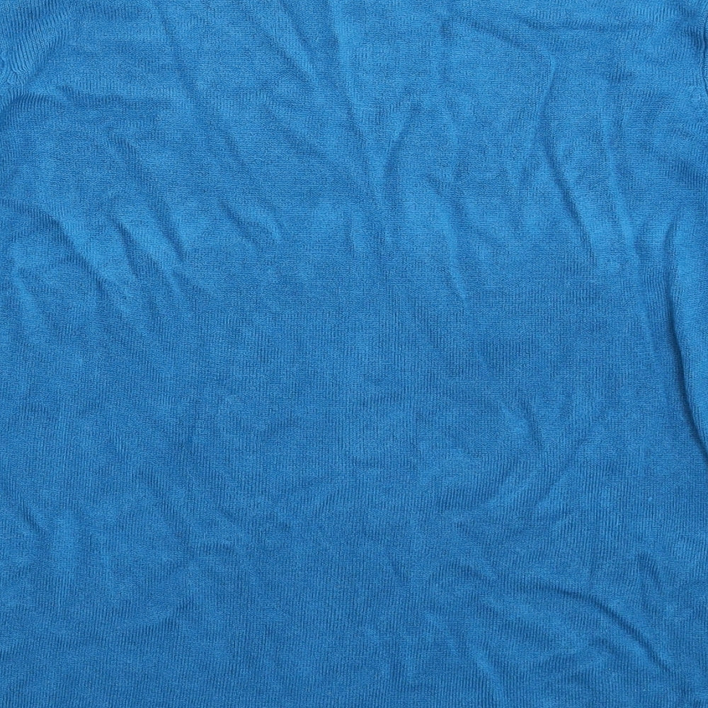 BM Womens Blue Knit Pullover Jumper Size M