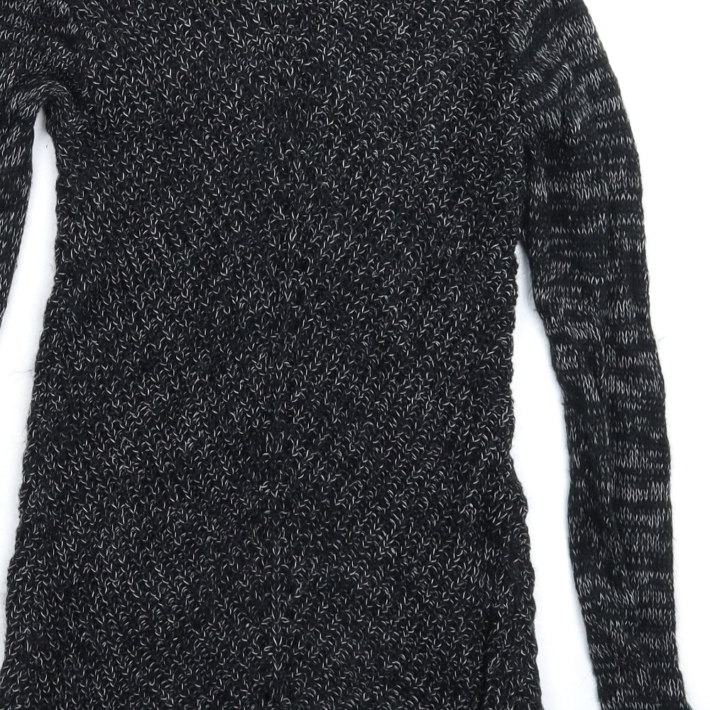 H&M Girls Black Knit Pullover Jumper Size 9-10 Years
