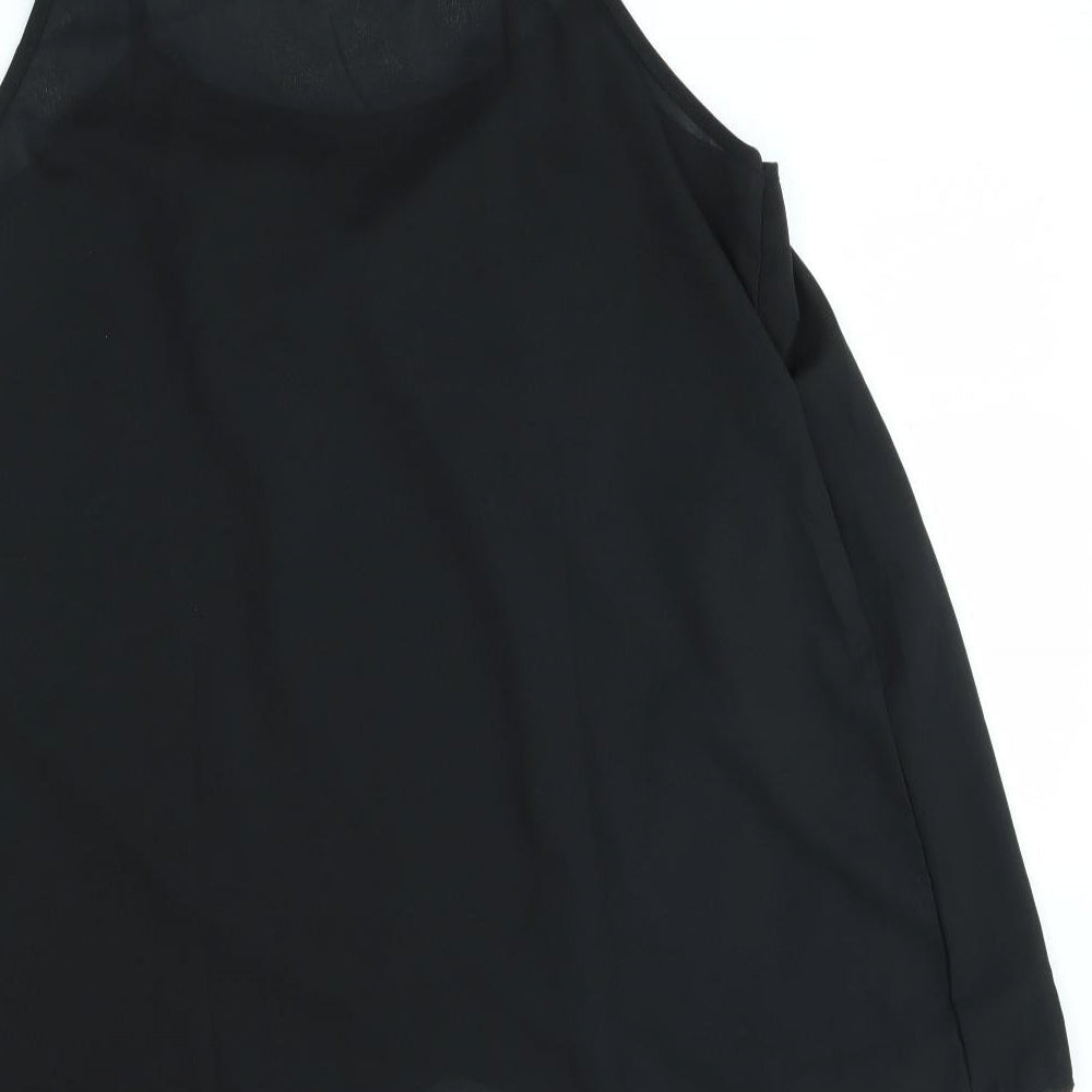 Preworn Womens Black Basic Tank Size L