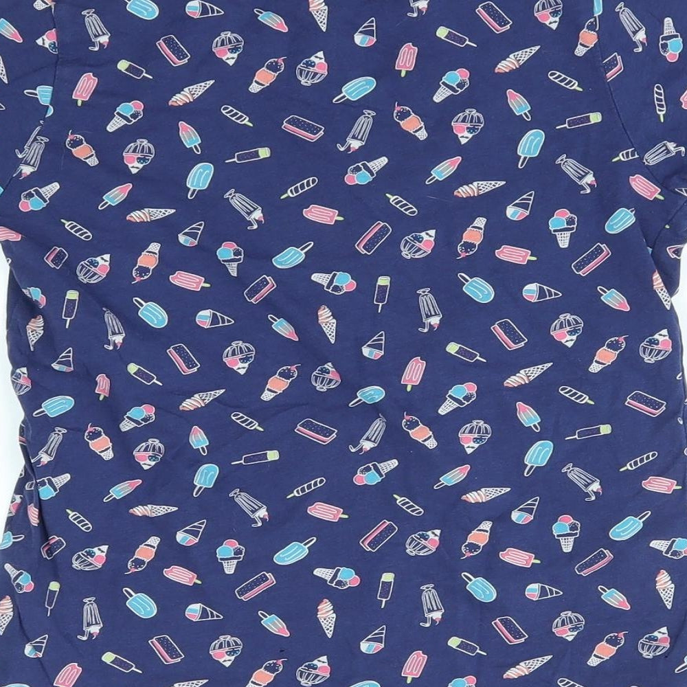 hulabaloo Girls Blue Pyjama Top Size 9-10 Years - ice cream