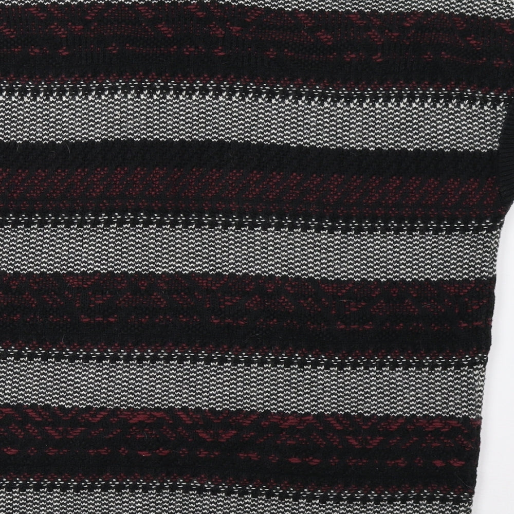 Matalan Girls Black Striped Cardigan Jumper Size 12 Years