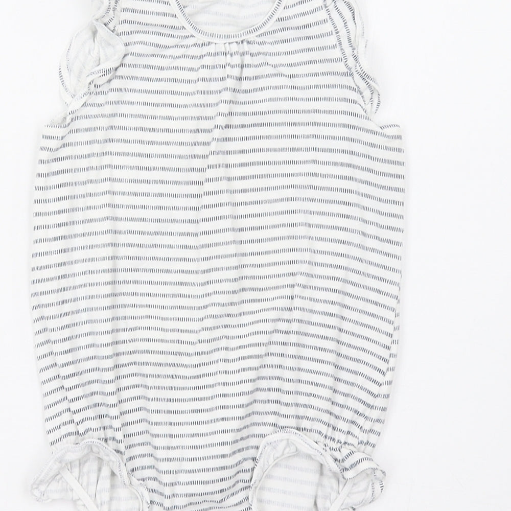 H&M Baby White Striped Romper One-Piece Size 9-12 Months