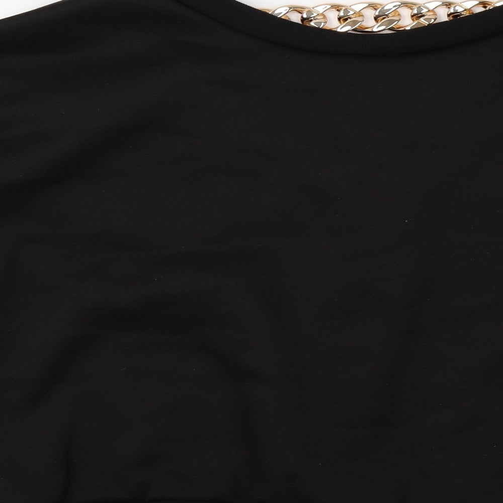 Cherry Koko Womens Black Henley Sweatshirt Size M - Golden Chain