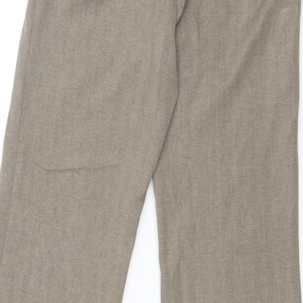 Marks & Spencer Womens Brown Check Dress Pants Trousers Size 10 L30 in