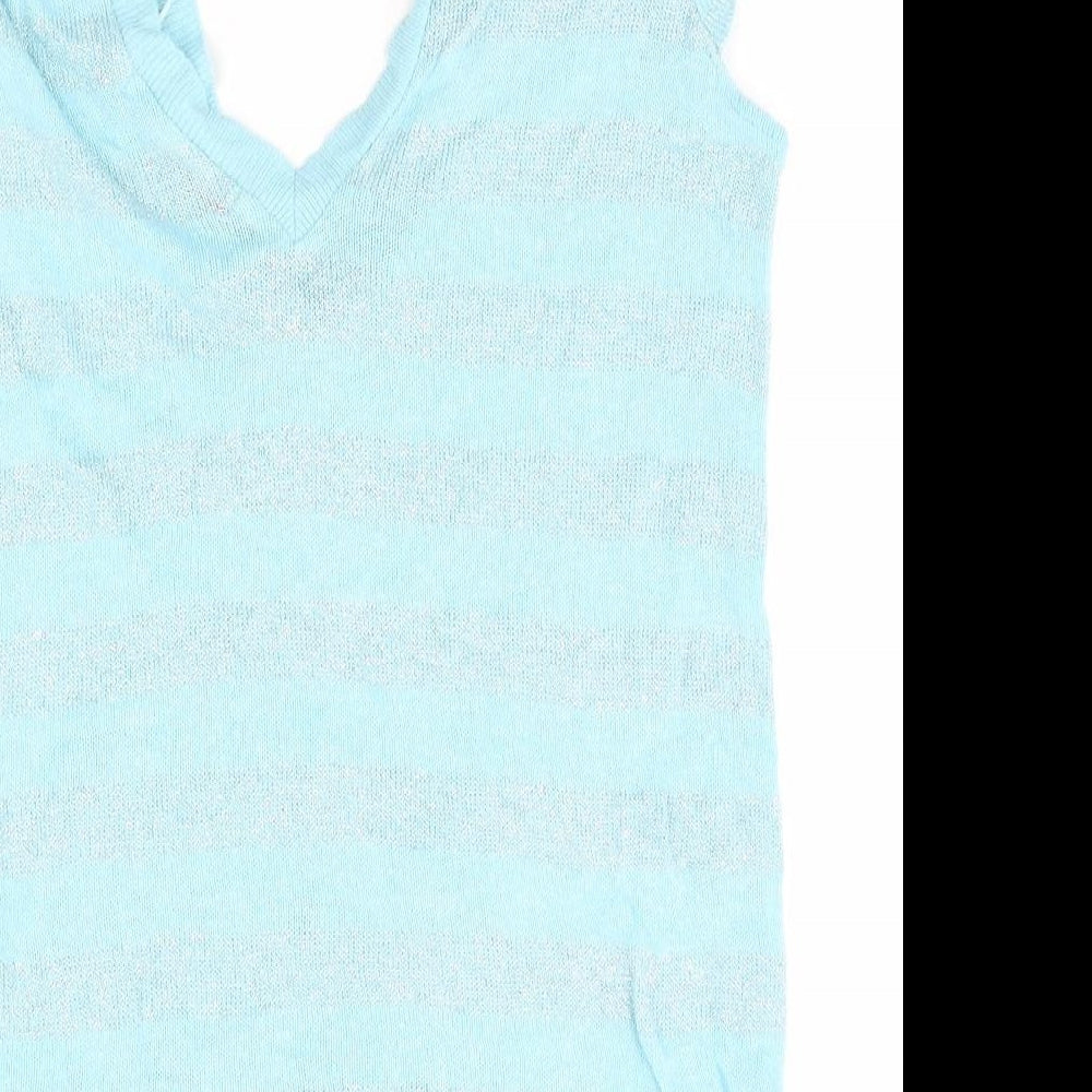 River Island Womens Blue Striped Pullover Jumper Size 10