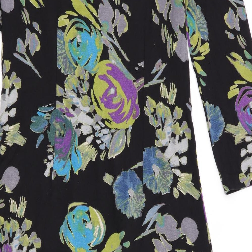 Adini Womens Black Floral Bodycon Size XS