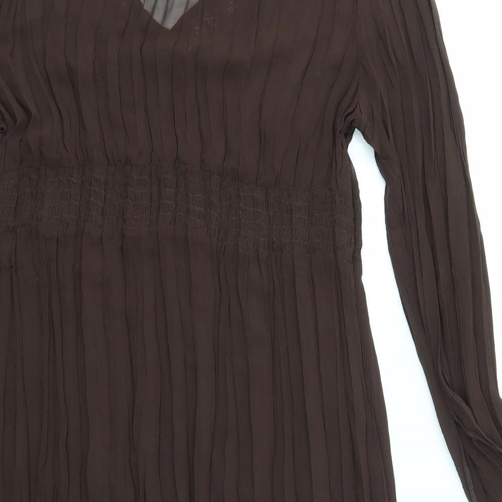 Preworn Womens Brown A-Line Size M - SHEER
