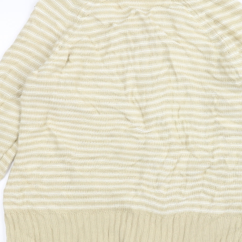 Bonmarché Womens Yellow Striped Cardigan Jumper Size S