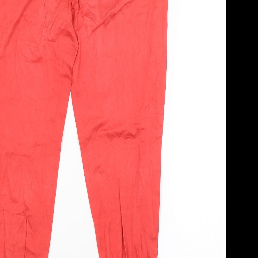 Preworn Womens Red Trousers Size 16 L27 in