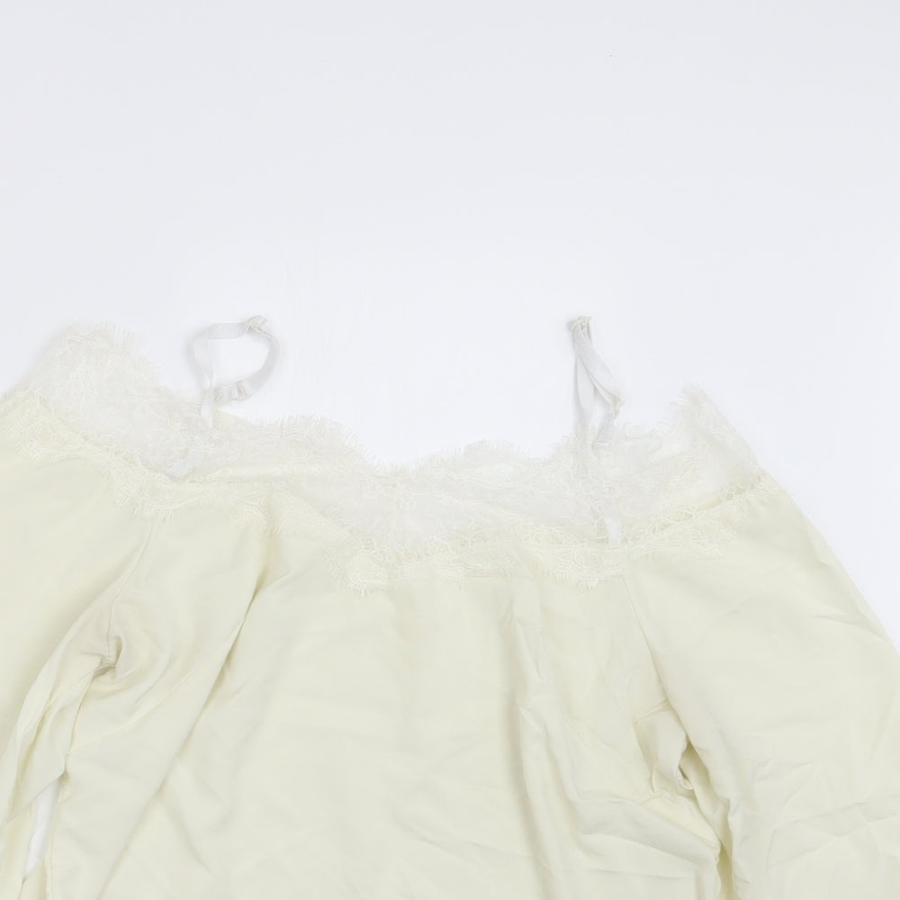 Preworn Womens Ivory Basic Blouse Size M