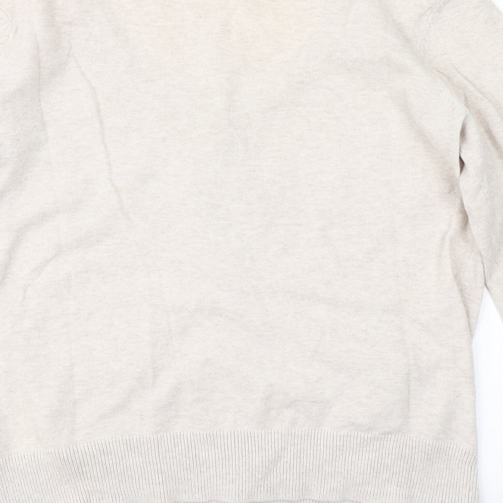 H&M Womens Beige Knit Cardigan Jumper Size M