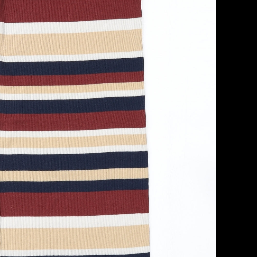 FOREVER 21 Womens Brown Striped Knit Bodycon Size L