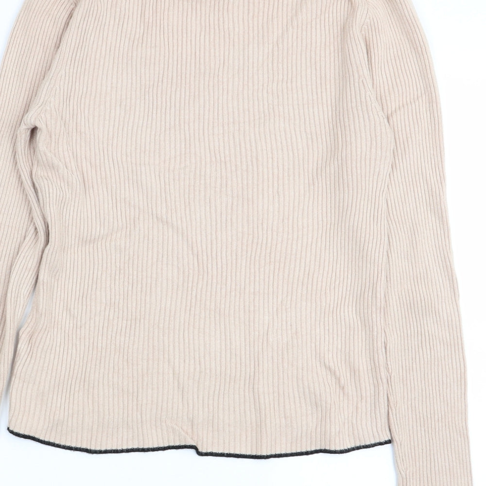 Topshop Womens Beige Basic T-Shirt Size 8