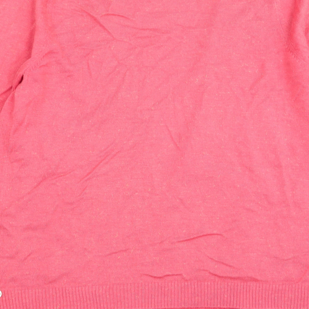 natural beauty basic Womens Red Cardigan Jumper Size M