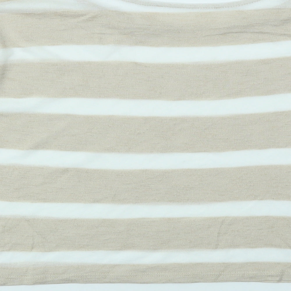 Marks & Spencer Womens Multicoloured Striped Basic T-Shirt Size 10