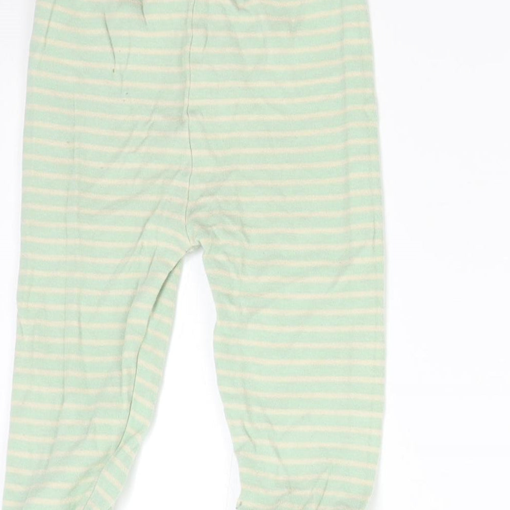 George Baby Green Striped Track Pants Trousers Size 12-18 Months