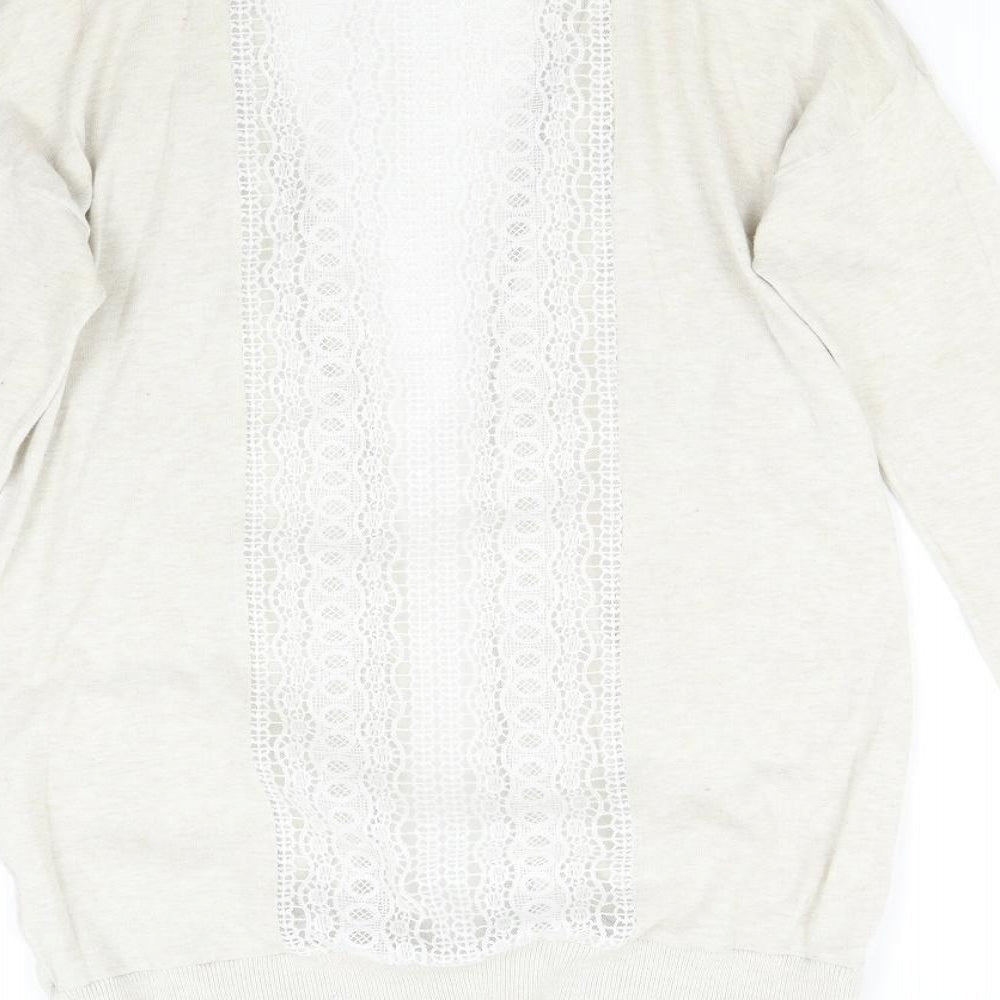 New Look Womens Beige Knit Cardigan Jumper Size 10