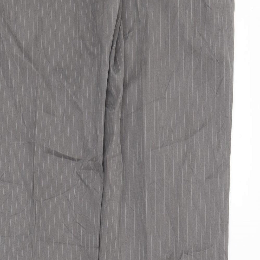 Carry Womens Grey Striped Trousers Size L L32 in