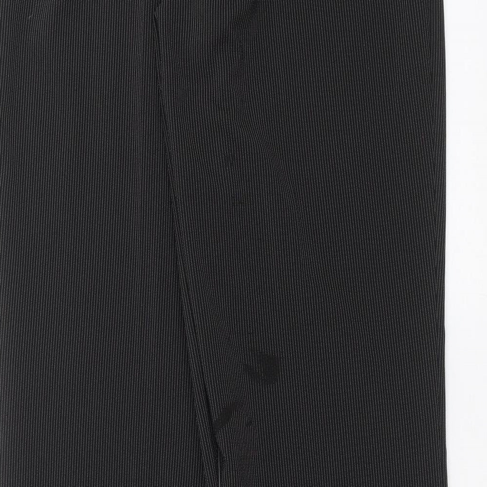 Marks and Spencer Womens Black Striped Trousers Size 14 L32 in