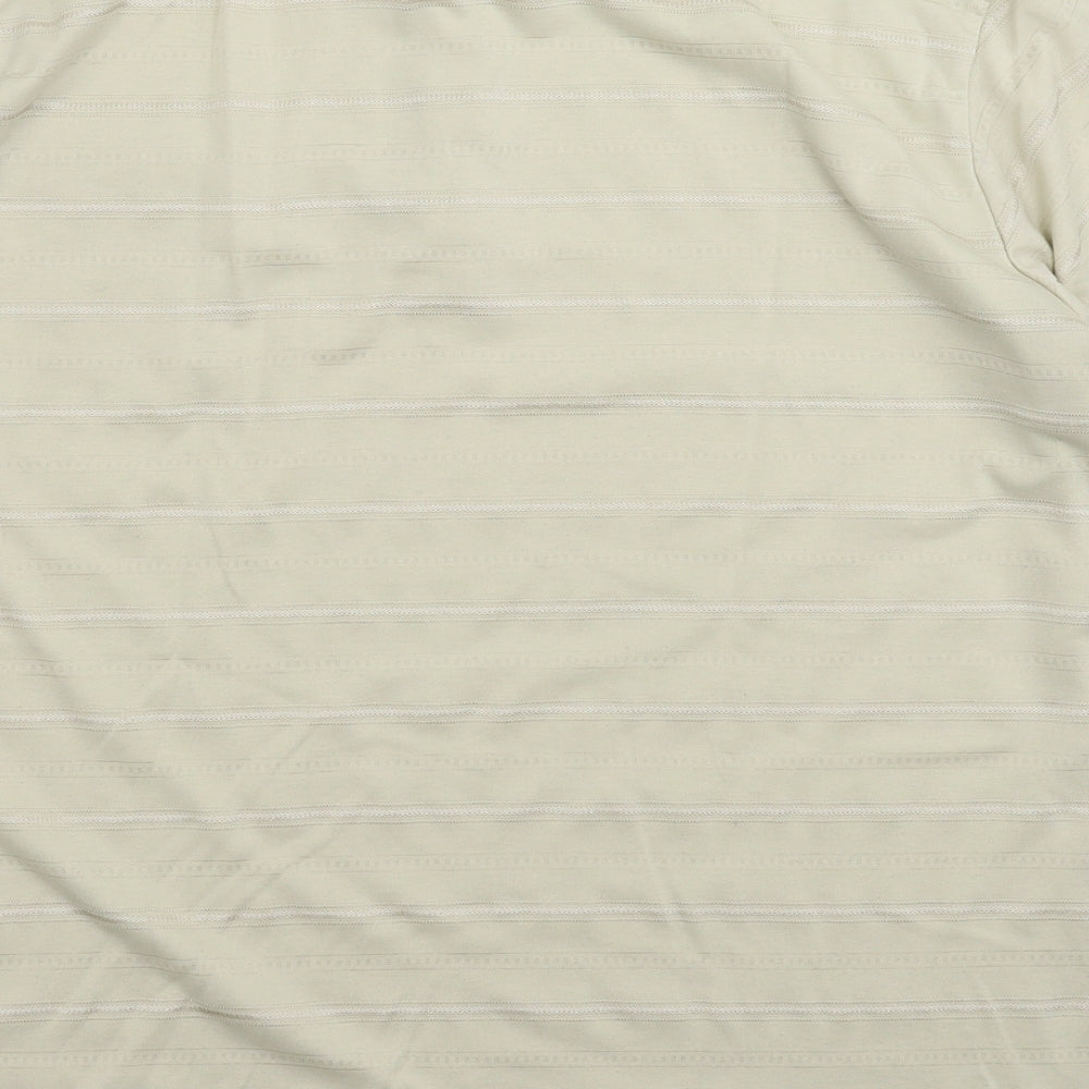 BHS Womens Beige Striped Basic Polo Size M