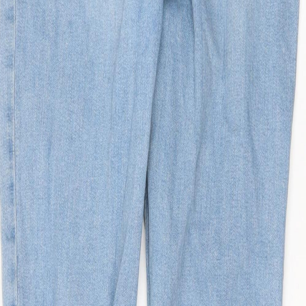 Topshop Womens Blue Houndstooth Mom Jeans Size 30 L32 in