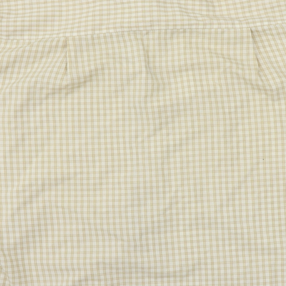 Bar Harbour Mens Beige Check Button-Up Size XL