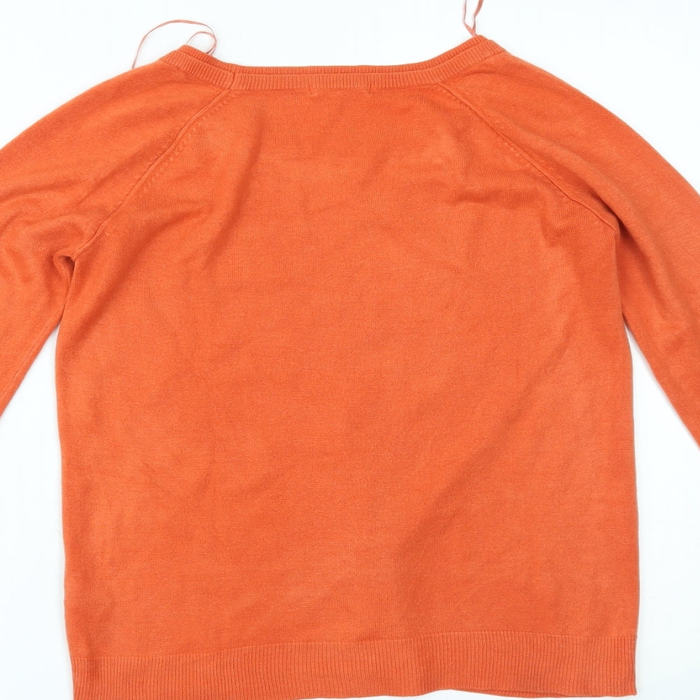 TU Womens Orange Basic Blouse Size 10