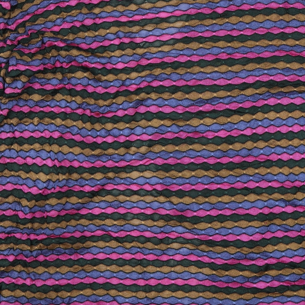 Zara Womens Green Striped Cardigan Jumper Size S