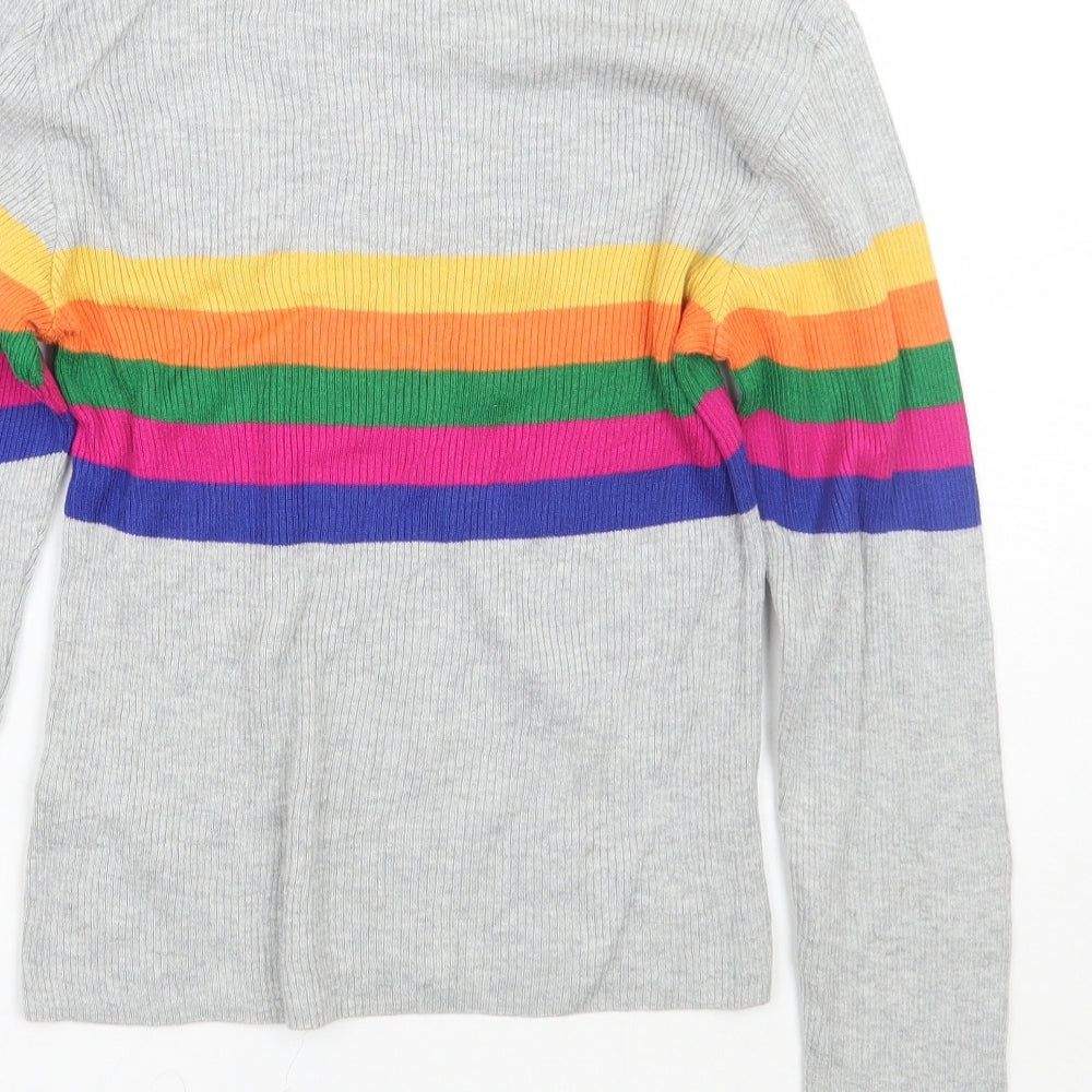 Primark Womens Grey Striped Pullover Jumper Size XS
