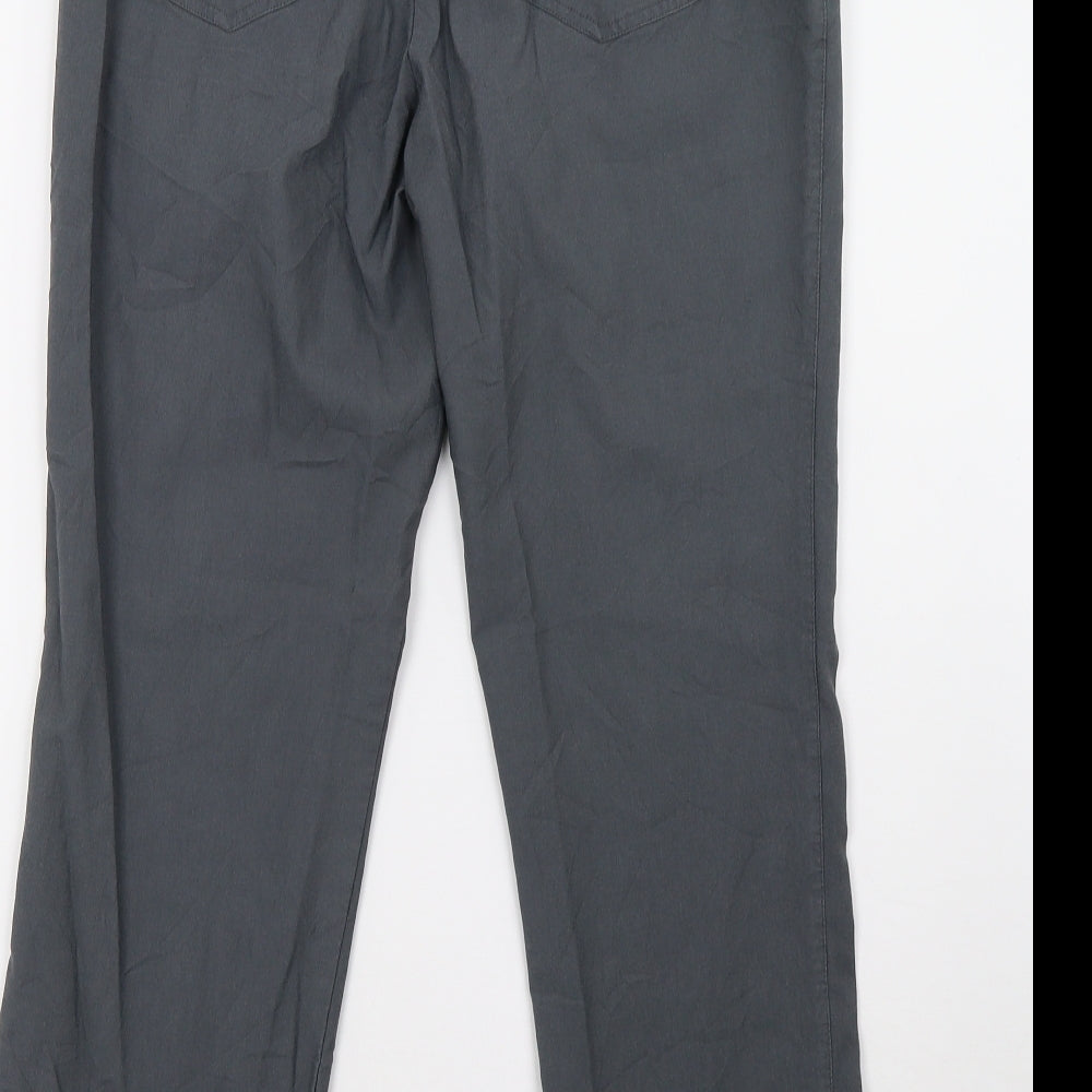 Helena Vera Womens Grey Trousers Size 10 L28 in