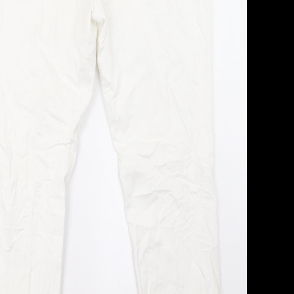 Wallis Womens White Denim Straight Jeans Size 14 L29 in