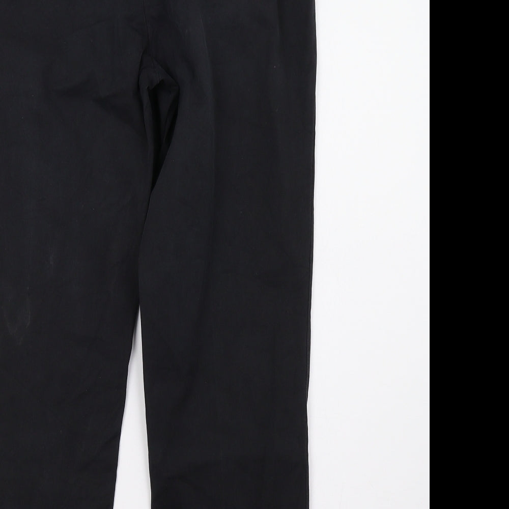 Preworn Womens Black Trousers Size 12 L27 in