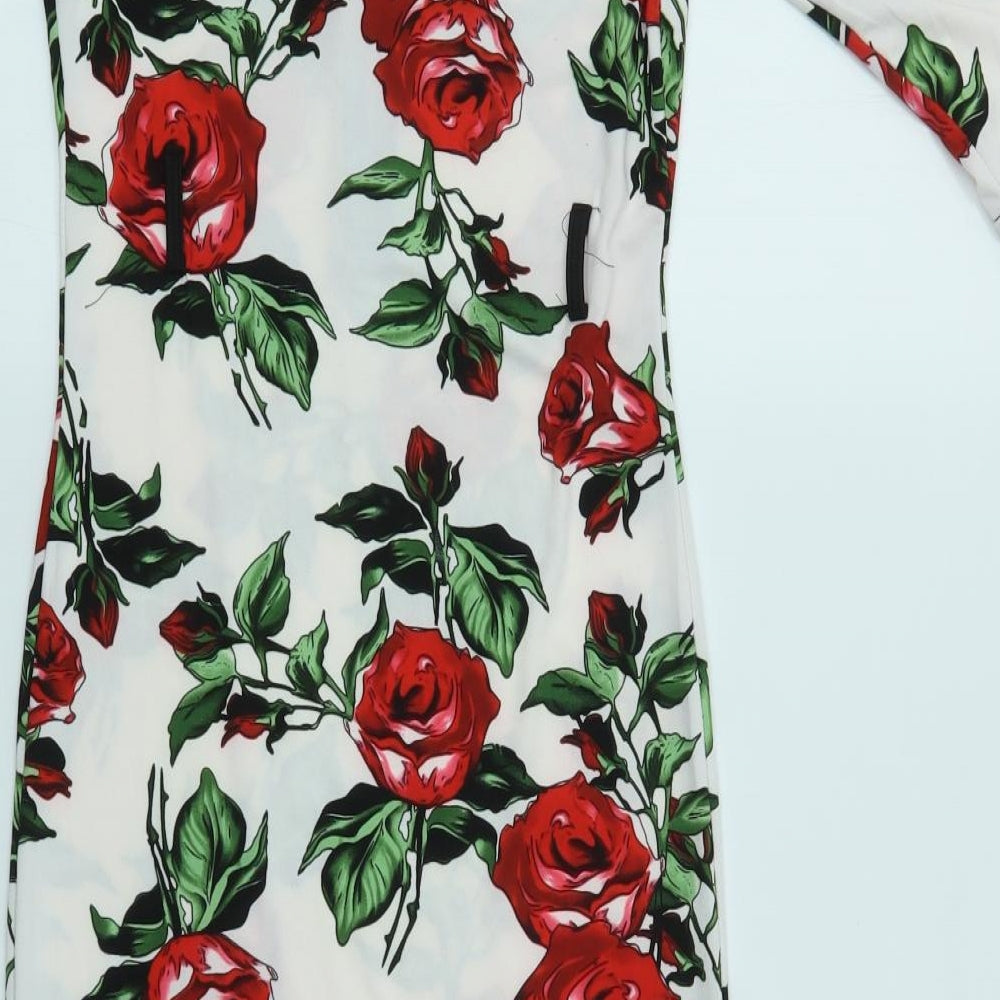 KOOPO Womens Multicoloured Floral Bodycon Size S