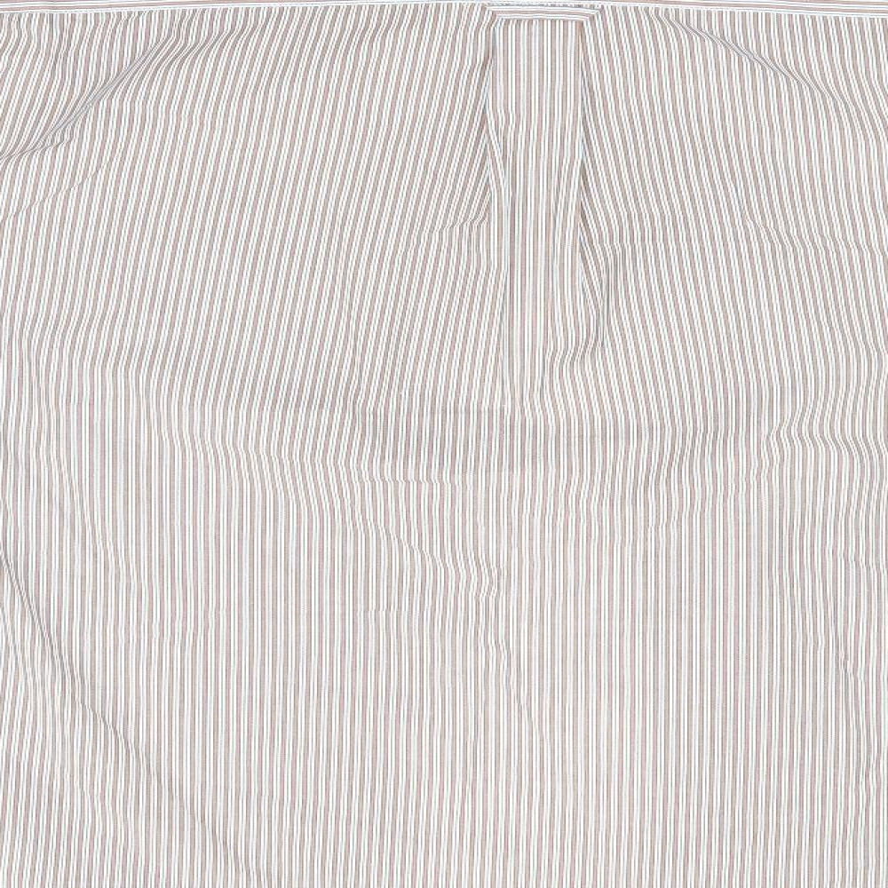 marks and# Mens Brown Striped Button-Up Size M - Tailored Fit