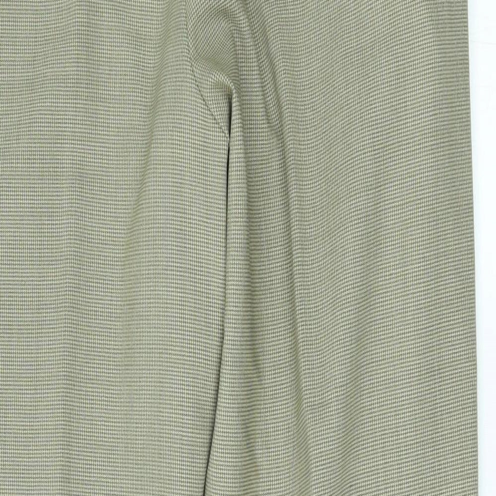 Marks & Spencer Womens Beige Check Trousers Size 38 L31 in