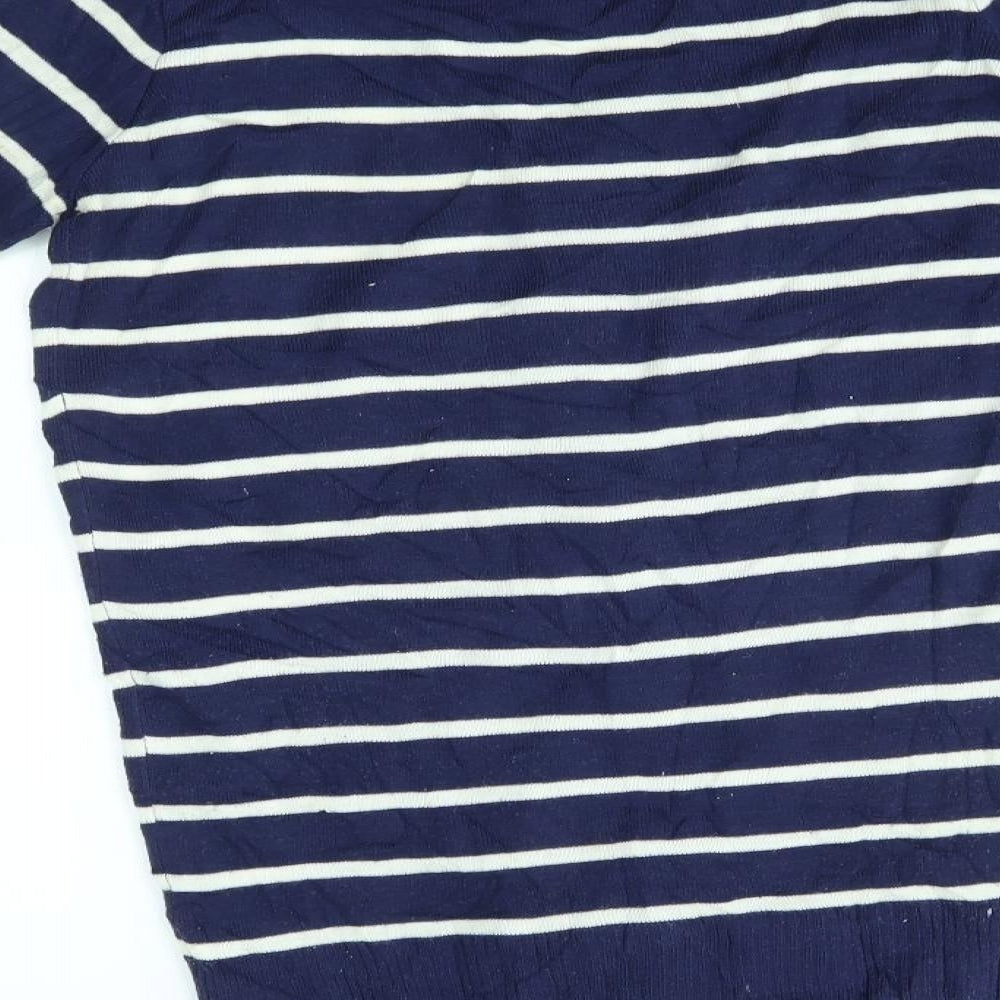 Motel Rocks Womens Blue Striped Cardigan Jumper Size S