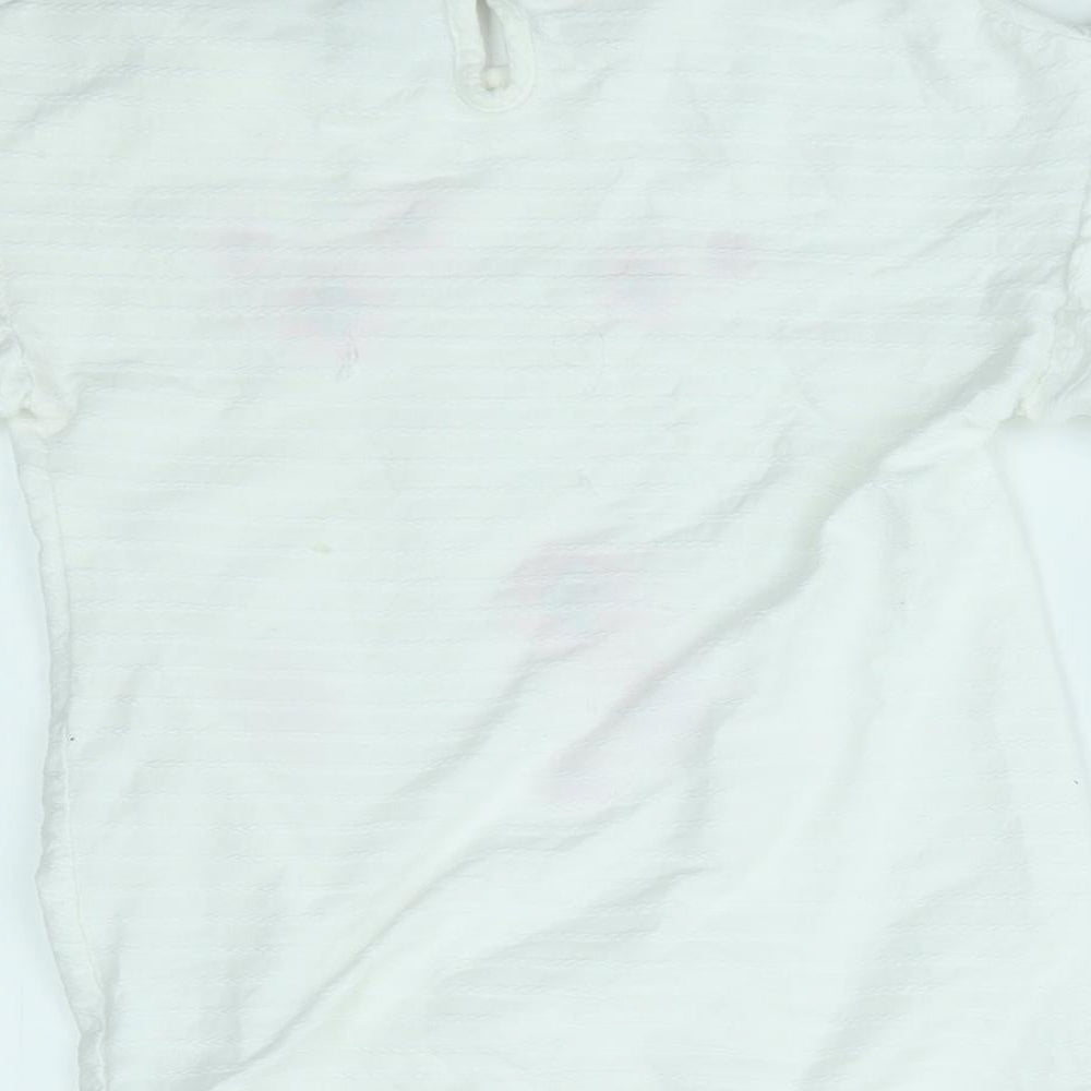 George Girls White Basic Blouse Size 9-10 Years - reversible sequin heart