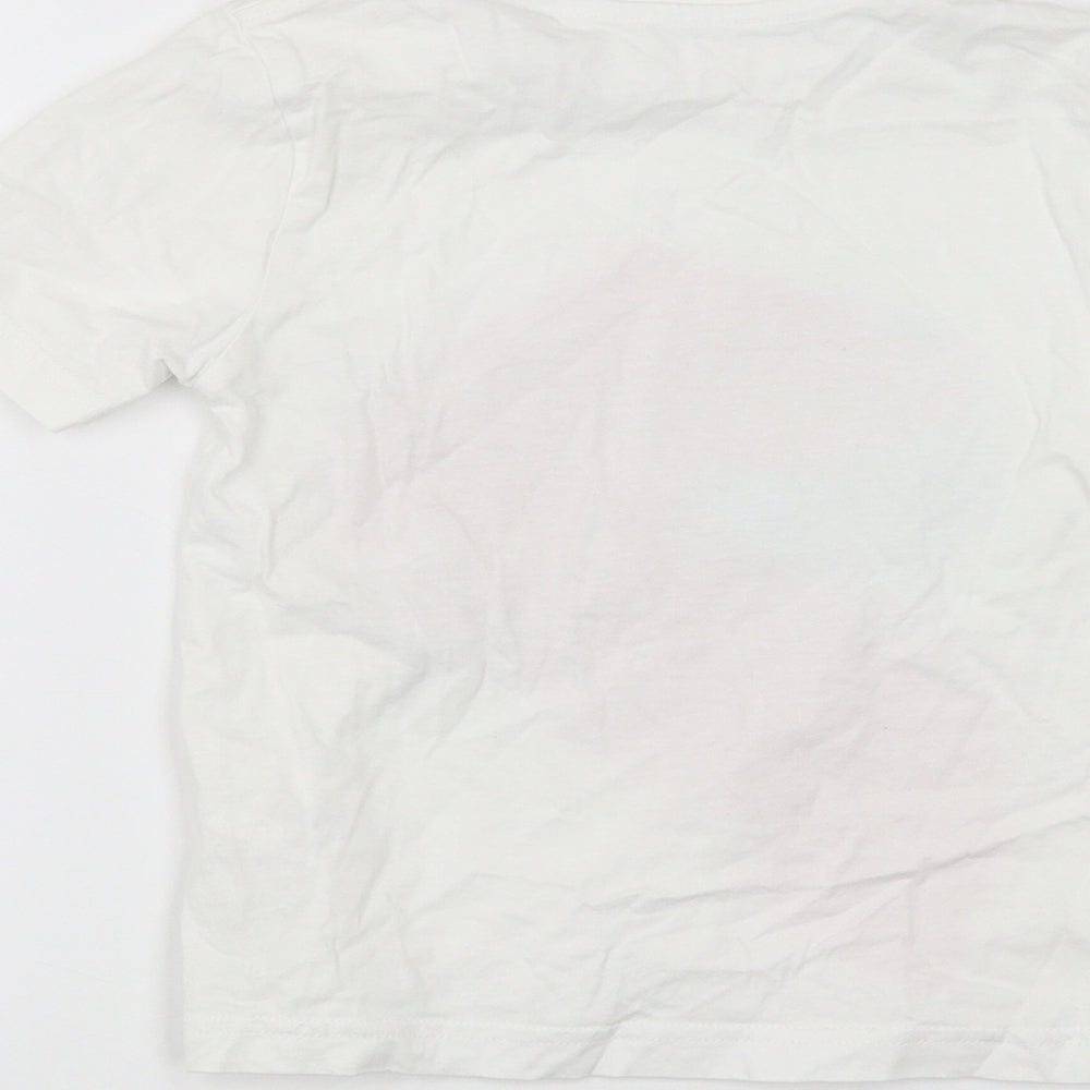 George Girls White Basic T-Shirt Size 3-4 Years