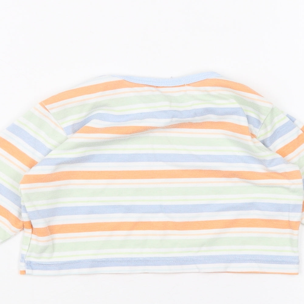 Baby C Baby White Striped Basic T-Shirt Size 3-6 Months