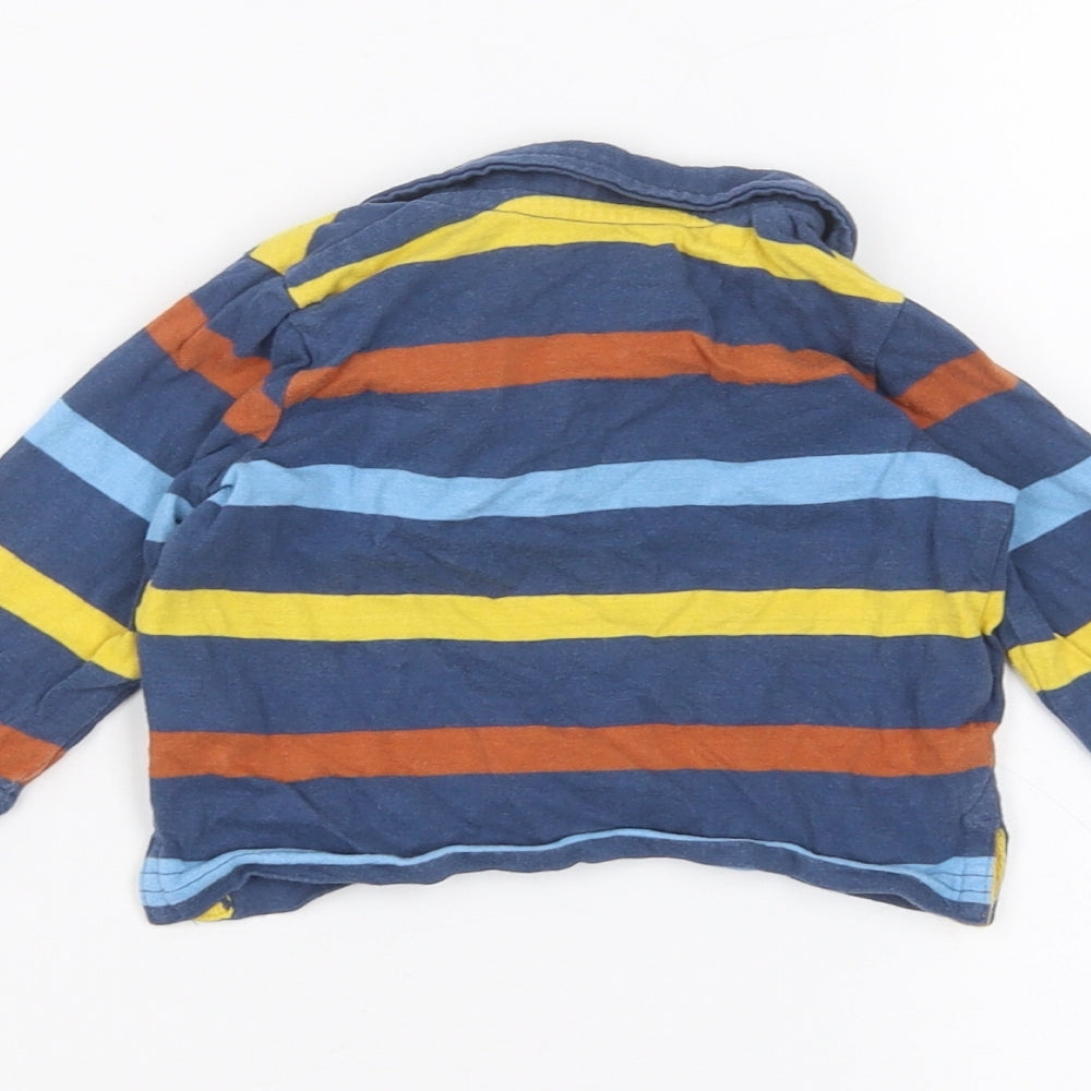 M&Co Baby Blue Striped Basic Polo Size 3-6 Months