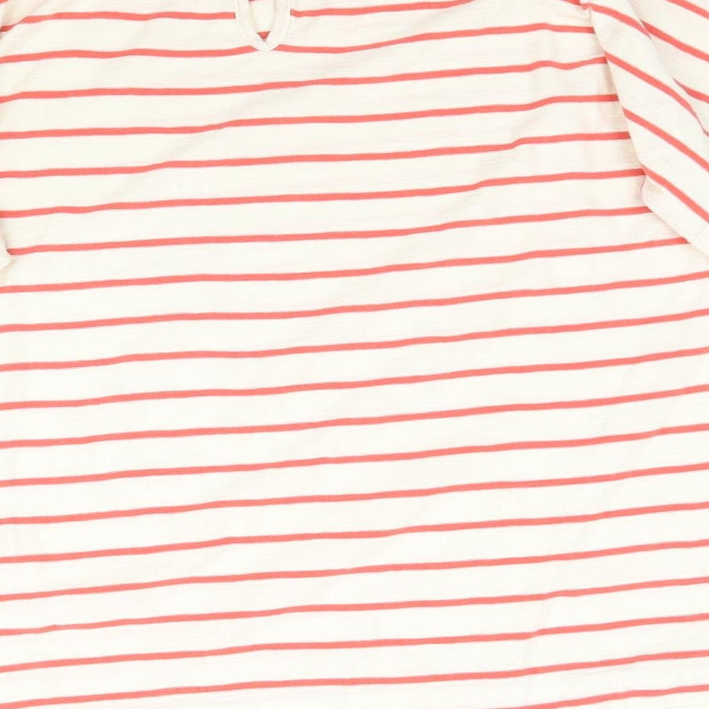 Adini Womens Multicoloured Striped Basic T-Shirt Size XS