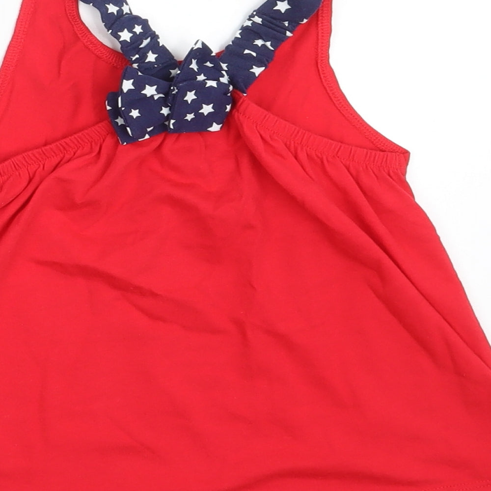 Preworn Girls Red A-Line Size 3-4 Years
