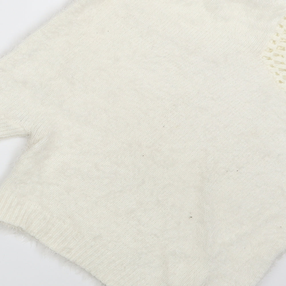 Preworn Womens Ivory Floral Pullover Jumper One Size