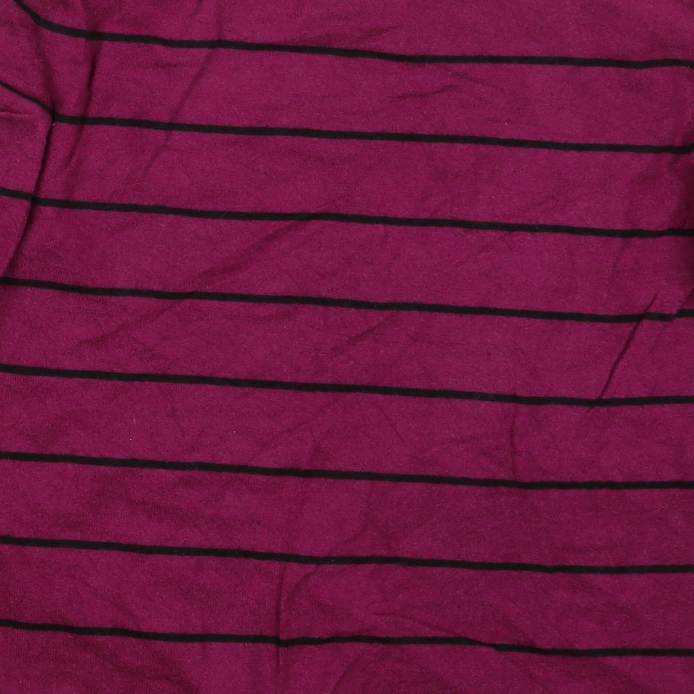 M&Co. Womens Purple Striped Pullover Jumper Size 14